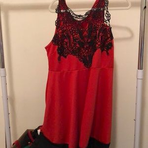 Red Dress with black detailing